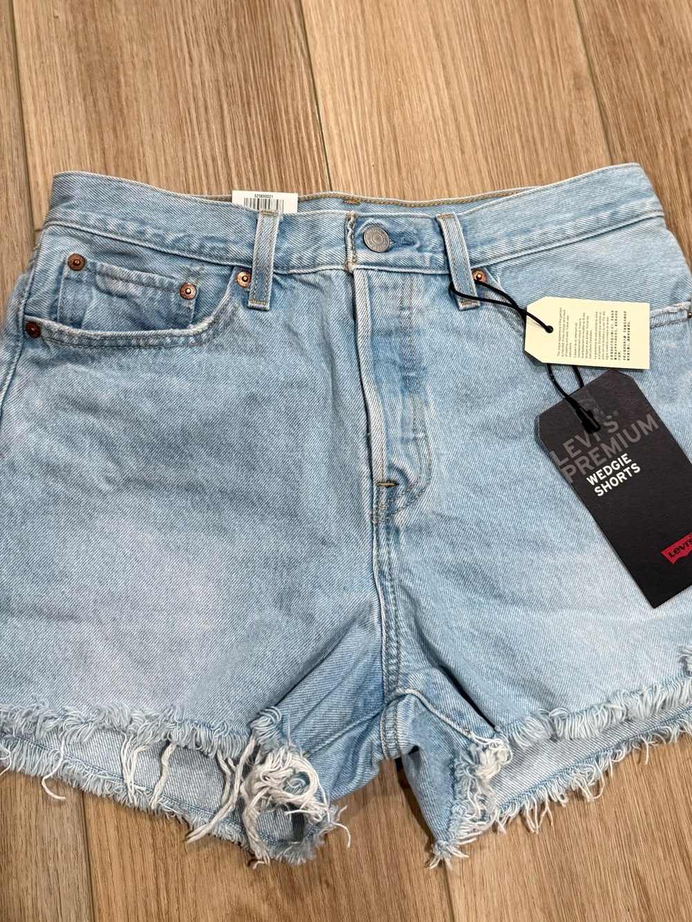 Levi's Light Wash High-Rise Denim Cutoff Shorts